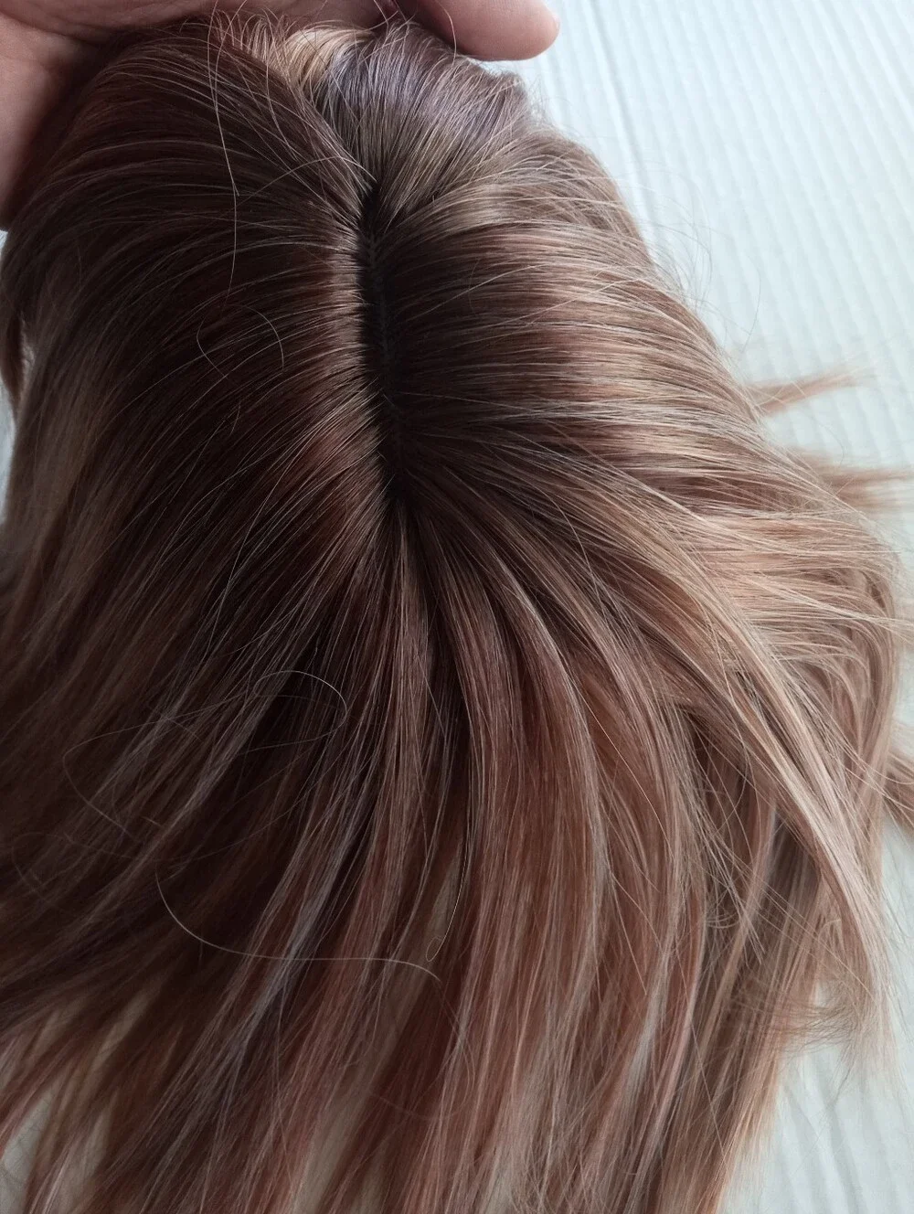 Clip-In Fringe Topper in Rose Brown Blend - Natural Volume